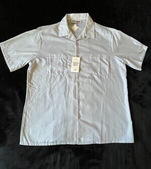 Vintage Mr California Shirt Mens L Gray Camp Collar Short Sleeve NWT Made USA